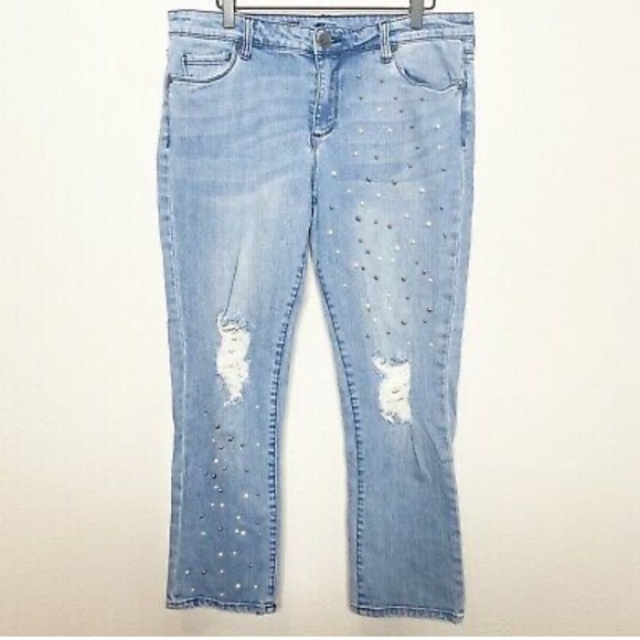 Kut from the Kloth pearl bead straight leg jeans - Picture 2 of 7